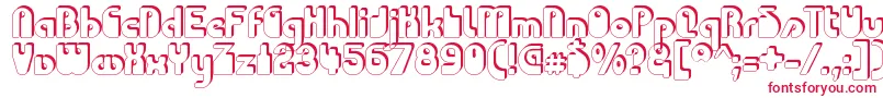 フォントCHODAC   – 白い背景に赤い文字