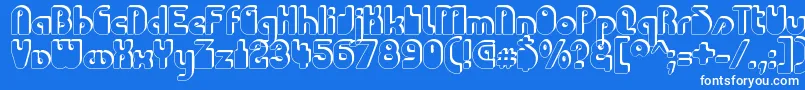 フォントCHODAC   – 青い背景に白い文字