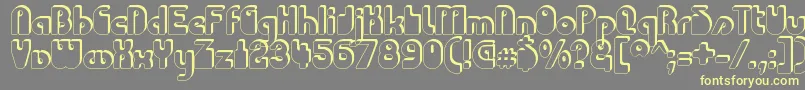 CHODAC  -fontti – keltaiset fontit harmaalla taustalla
