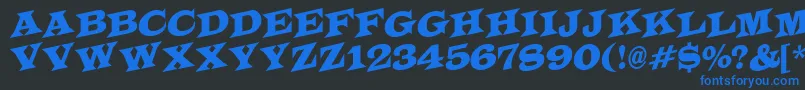 ALatinotitulspup Font – Blue Fonts on Black Background