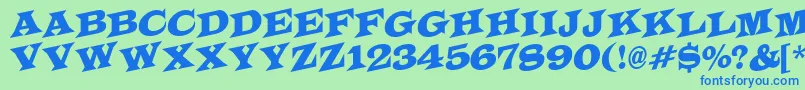 ALatinotitulspup Font – Blue Fonts on Green Background