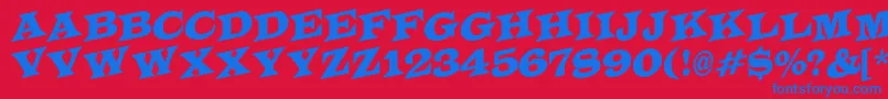 ALatinotitulspup Font – Blue Fonts on Red Background