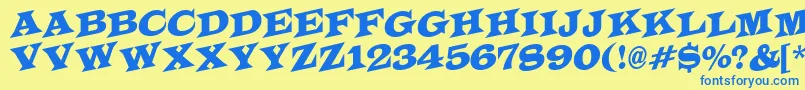 ALatinotitulspup Font – Blue Fonts on Yellow Background