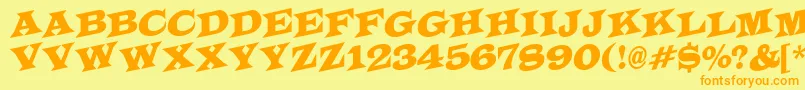 Czcionka ALatinotitulspup – pomarańczowe czcionki na żółtym tle
