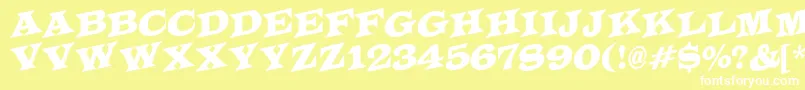 ALatinotitulspup Font – White Fonts on Yellow Background