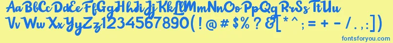 More about Choko Extrude Font Choko Extrude Font – Blue Fonts on Yellow Background