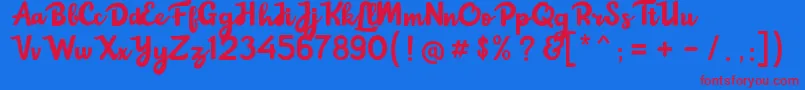 Choko Extrude Font – Red Fonts on Blue Background