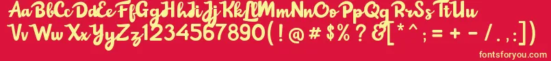 Choko Extrude Font – Yellow Fonts on Red Background