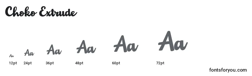 Choko Extrude Font Sizes