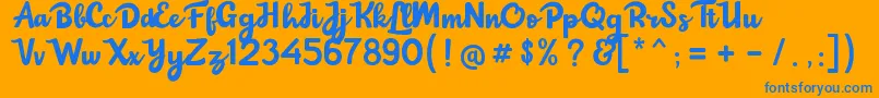 ChokoMilky Font – Blue Fonts on Orange Background