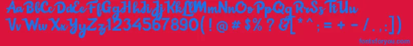 フォントChokoMilky – 赤い背景に青い文字