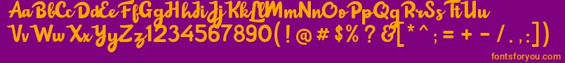 ChokoMilky Font – Orange Fonts on Purple Background