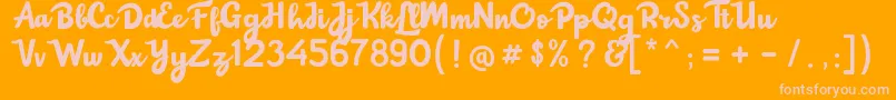 ChokoMilky Font – Pink Fonts on Orange Background
