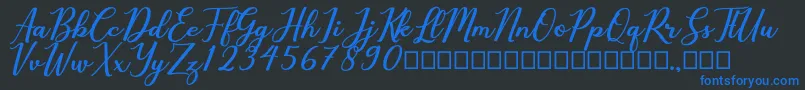 Cholaros Font – Blue Fonts on Black Background