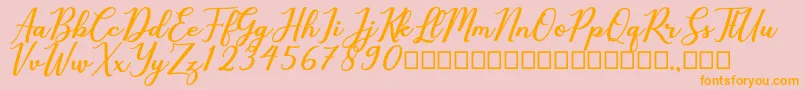 Cholaros Font – Orange Fonts on Pink Background