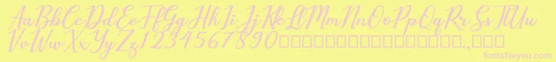 Cholaros Font – Pink Fonts on Yellow Background