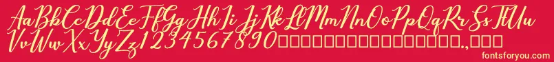 Cholaros Font – Yellow Fonts on Red Background