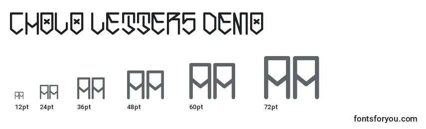 Größen der Schriftart Cholo Letters Demo
