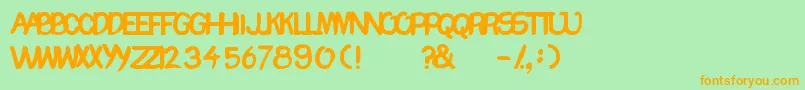 Chomp Font – Orange Fonts on Green Background