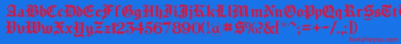 Chomsky Font – Red Fonts on Blue Background