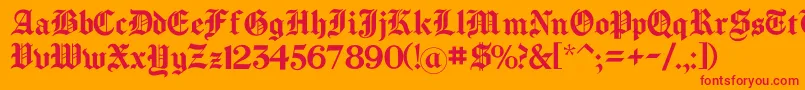 Chomsky Font – Red Fonts on Orange Background