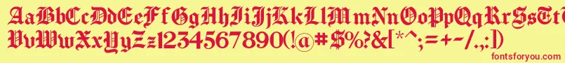 Chomsky Font – Red Fonts on Yellow Background