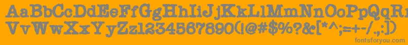 Czcionka Chonker – szare czcionki na pomarańczowym tle