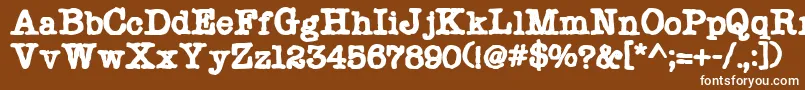 フォントChonker – 茶色の背景に白い文字