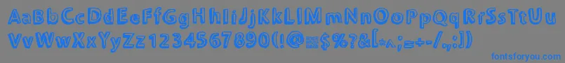 Chonkies-Schriftart – Blaue Schriften auf grauem Hintergrund