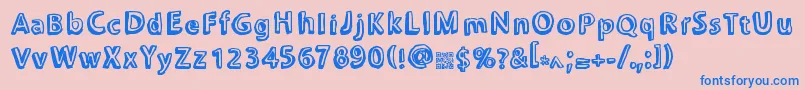 Chonkies Font – Blue Fonts on Pink Background
