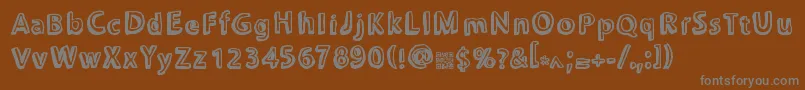 フォントChonkies – 茶色の背景に灰色の文字