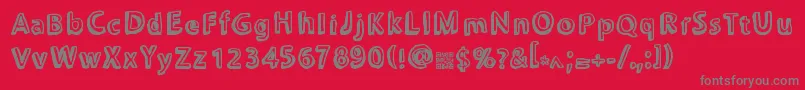 Czcionka Chonkies – szare czcionki na czerwonym tle