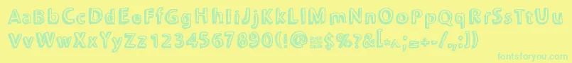 Chonkies Font – Green Fonts on Yellow Background