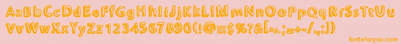 Więcej informacji o czcionce Chonkies Czcionka Chonkies – pomarańczowe czcionki na różowym tle