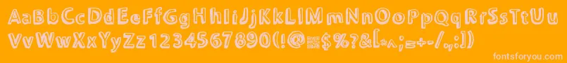 Chonkies Font – Pink Fonts on Orange Background