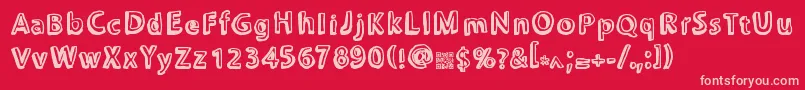 Chonkies Font – Pink Fonts on Red Background