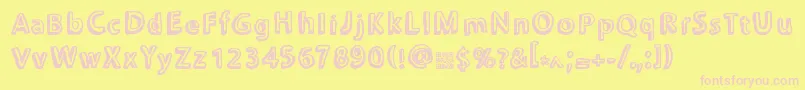 Chonkies Font – Pink Fonts on Yellow Background