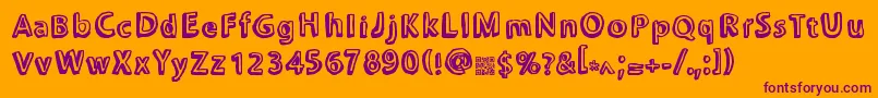 Chonkies Font – Purple Fonts on Orange Background