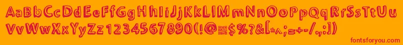 Chonkies Font – Red Fonts on Orange Background
