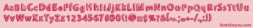 Chonkies-Schriftart – Rote Schriften auf rosa Hintergrund