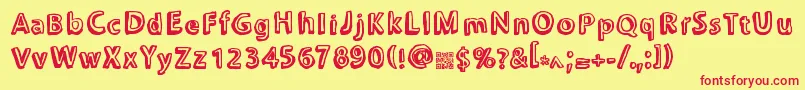 Chonkies Font – Red Fonts on Yellow Background