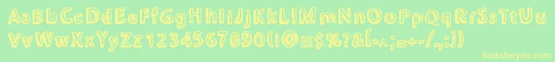 Chonkies-Schriftart – Gelbe Schriften auf grünem Hintergrund