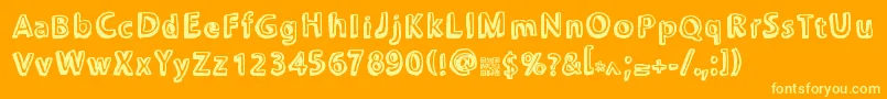 Chonkies Font – Yellow Fonts on Orange Background