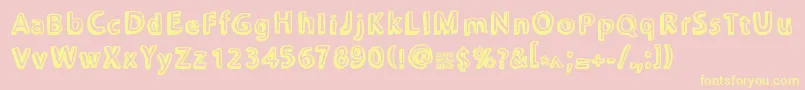 Chonkies-Schriftart – Gelbe Schriften auf rosa Hintergrund