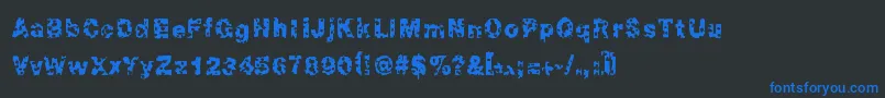 Chonky Font – Blue Fonts on Black Background