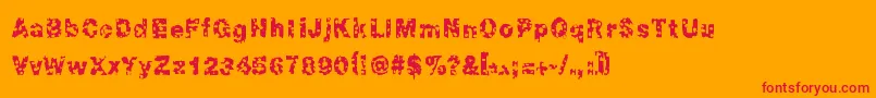 Chonky Font – Red Fonts on Orange Background