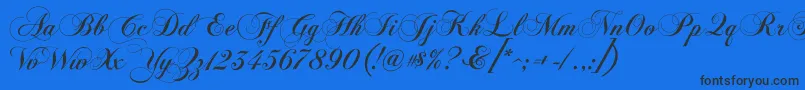 ChopinScript Font – Black Fonts on Blue Background