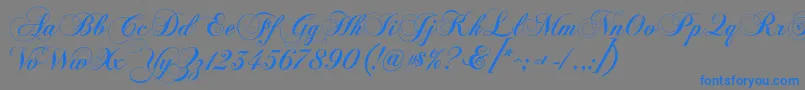 ChopinScript-Schriftart – Blaue Schriften auf grauem Hintergrund