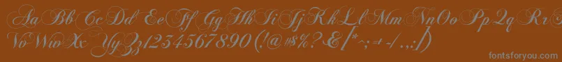 ChopinScript-Schriftart – Graue Schriften auf braunem Hintergrund