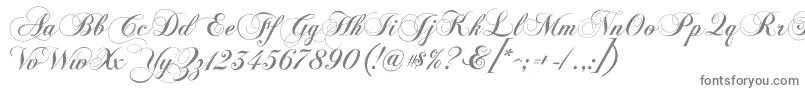 フォントChopinScript – 白い背景に灰色の文字